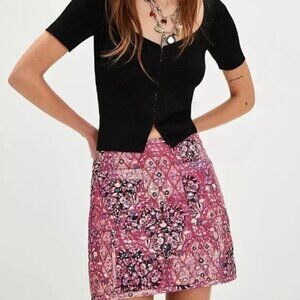 Free People Darla Quilted Mini Skirt Size 0 NWT $128